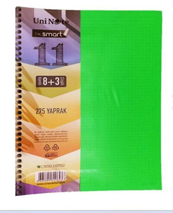 Çınar Bölmeli Defter 8+3 Spiralli 275 Yaprak - Image 1