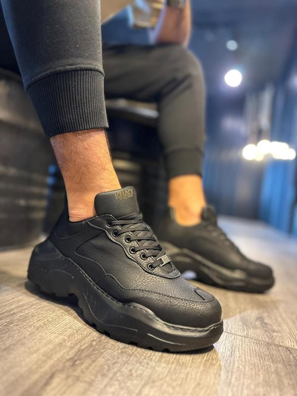 Knack Yüksek Taban Günlük Ayakkabı N75 Siyah (Siyah Taban) - Image 1