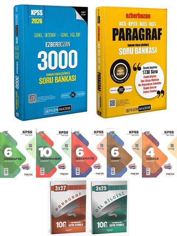 Pegem + Anla Kazan 2026 KPSS GYGK Ezberozan 3000 + Paragraf Soru + Marka Deneme 9 lu Deneme - Pegem Akademi Yayıncılık - Image 1