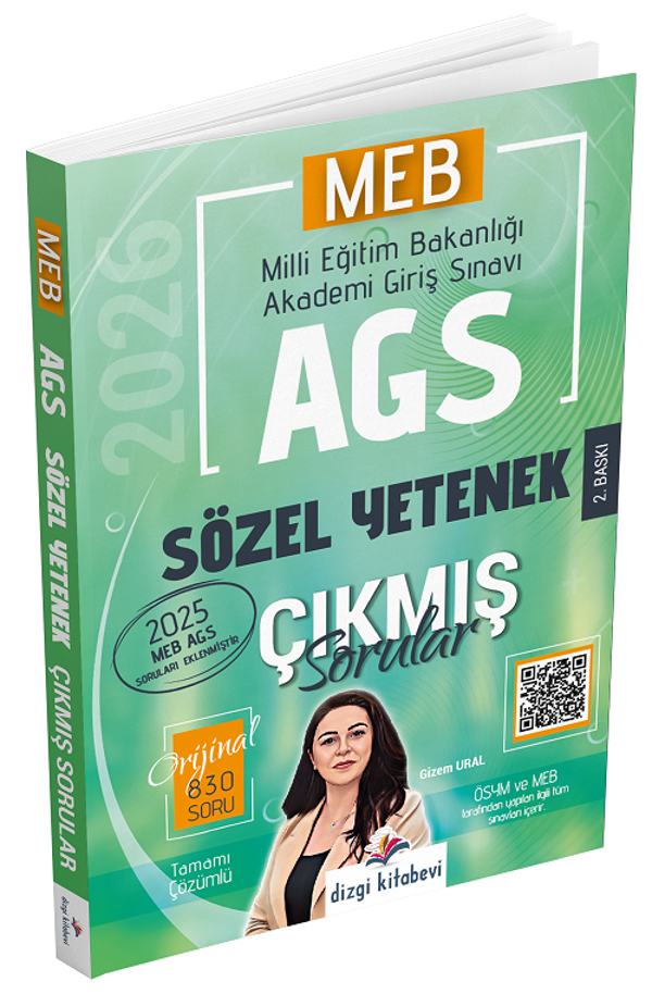 Dizgi Kitap 2026 MEB-AGS Sözel Yetenek Çıkmış Sorular Çözümlü - Gizem Ural Dizgi Kitap - Dizgi Kitap Yayınları - Image 1