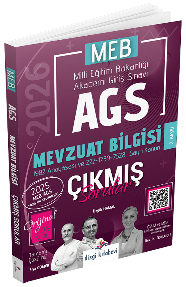 Dizgi Kitap 2026 MEB-AGS Mevzuat Bilgisi Çıkmış Sorular Çözümlü - Ziya Sümer, Özgür Hamal, Devrim Toklucu Dizgi Kitap - Dizgi Kitap Yayınları - Image 1