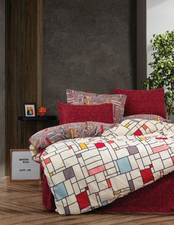 Cotton Box Modern Ranforce Tek Kişilik Nevresim Takımı-Joya Bordo - Image 1