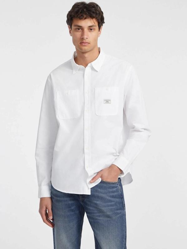 Guess Jeans GJ LS REG POCKETS SHIRT Erkek Beyaz Gömlek M4YH37WGCF1-G011 - Image 1