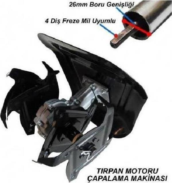 Motorlu Tırpan Çapa Aparatı 26 mm Kare Şaft - Image 1