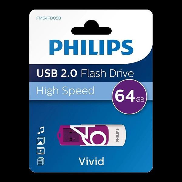 Phılıps 64gb Usb 2.0 25/10mb/s Fm64fd05b/00 - Image 1