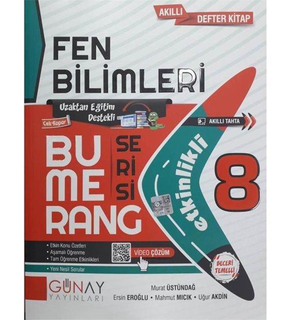 Günay Yayınları 8. Sınıf Fen Bilimleri Bumerang Etkinlikli Defter  - Günay Yayınları - Image 1