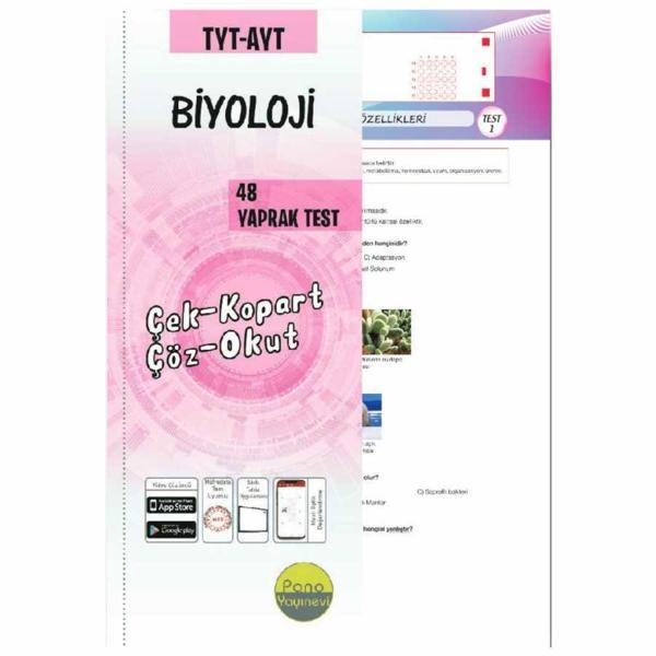 Pano Yayınları Tyt-Ayt Biyoloji Yaprak Test - Pano Yayınları - Image 1