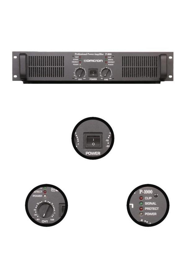 Startech Omcron P-1000 2x500W Çift Çıkışlı Stereo Power Anfi Güç Anfisi - Image 1