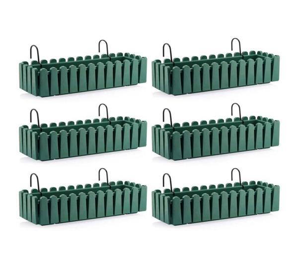 Omnipazar SO-İB03 Askılı Balkon Saksı Takım 14 lt Yeşil 6 Adet - Image 1