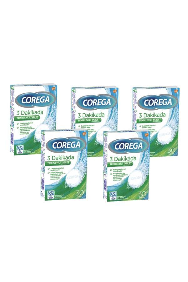 Corega 3 Dakikada Diş Protezi Temizleyici Tablet 30 Tablet (5 Adet) - Image 1