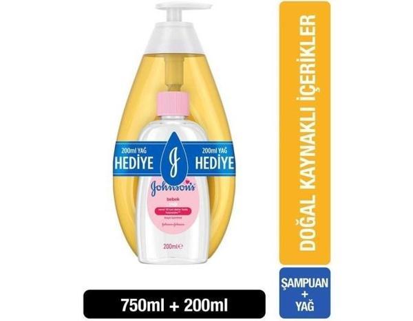 Johnson's Bebek Şampuanı 750 ml + Johnson's Bebek Yağı 200 ml - Image 1