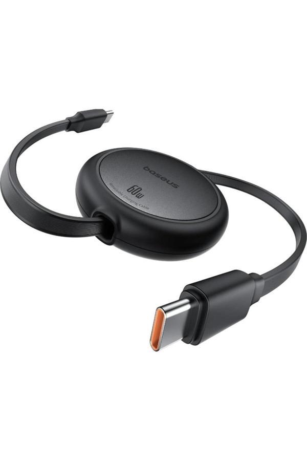 Baseus Free2Pull Mini Şarj Kablosu Usb-C To Usb-C 60W Uyumlu 1M Küme Siyah - Image 1