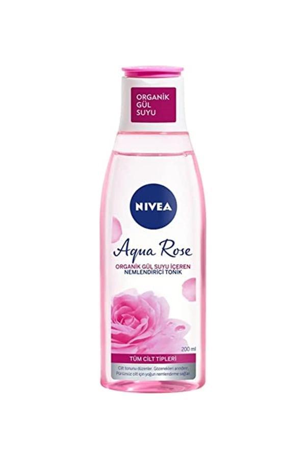 Nivea Aqua Rose Organik Gül Suyu Içeren Nemlendirici Tonik (200 Ml), Tüm Cilt Tipleri Için, Gözenek - Image 1