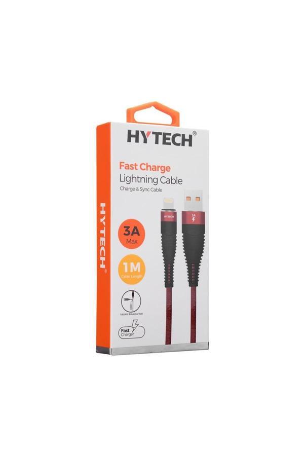 Hytech Hy-X325 3A Iphone Lightning 1M, Kırmızı Şarj Kablosu - Image 1