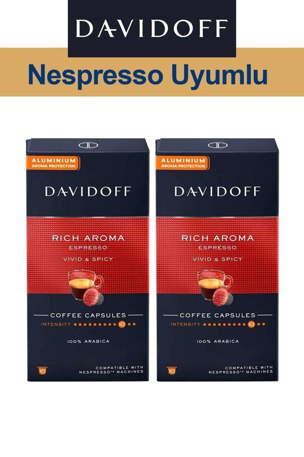 Davidoff Nespresso Uyumlu Kapsül Kahve Rich Espresso 2 X 10 Adet - Image 1
