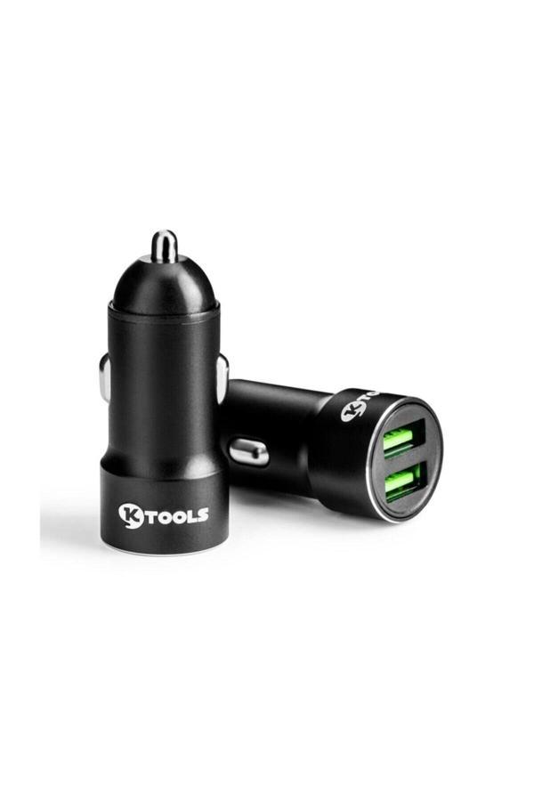 Ktools Drive Inn 2.4 Amper Çift Usb Araç Şarjı Çakmaklık Siyah - Image 1