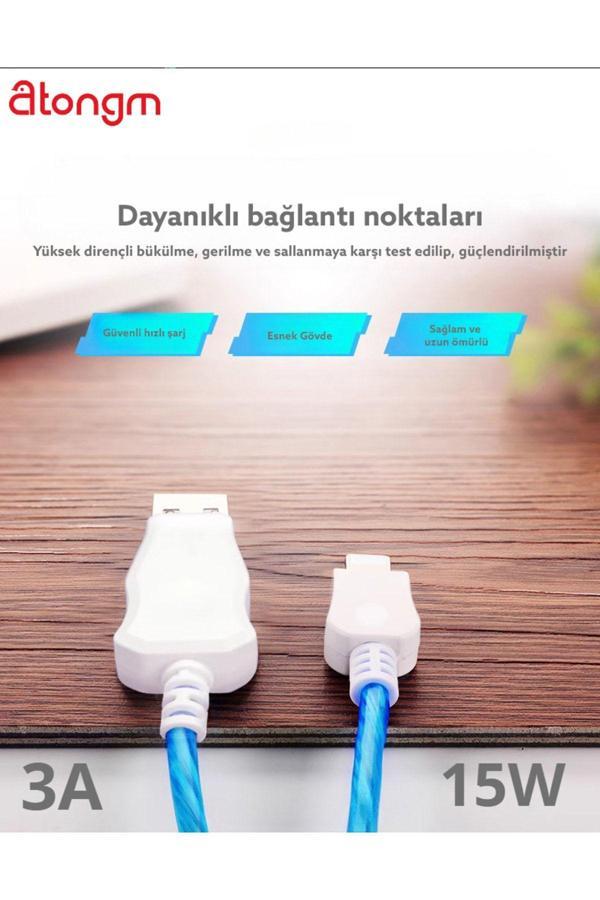 Atongm Light Usb C Tipi Kablo Hızlı Şarj Veri Kablosu Hızlı Şarj 3.0/2.0 (1.2M) - Image 1