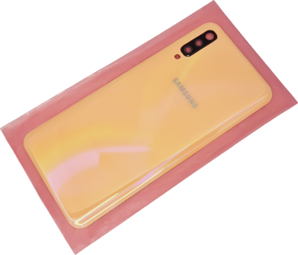 Tkgz Samsung Galaxy  A50 A505 Arka Pil Batarya Kapağı (FULL LENSLİ) TURUNCU - Image 1