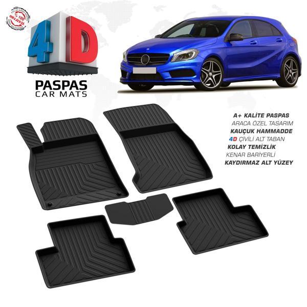 Mercedes A Serisi W176 4d Kauçuk Havuzlu Paspas 2012 2013 2014 2015 2016 2017 2018 Model - Image 1