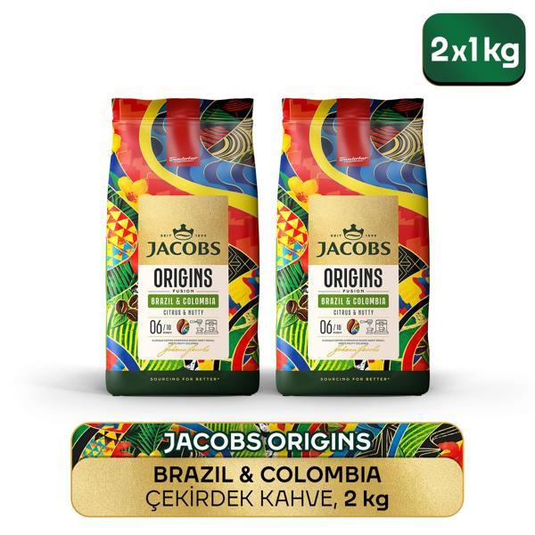 Jacobs Origins Brazil & Colombia Çekirdek Kahve 1 Kg x 2 Adet - Image 1