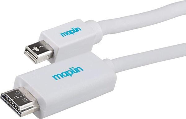 Coverzone Mini Displaypot To HDMI Kablo Beyaz Renk 3 Metre Mini DP to HDMI ZR167 - Image 1