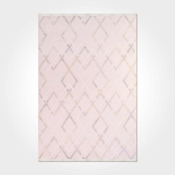Melina Geometrik Krem Bambu Dikdörtgen Modern Desenli Akrilik Hav Vermeyen Leke Tutmayan Kolay Temizlenen Yumuşak Makine Salon Yolluk Mutfak Halı - Image 1
