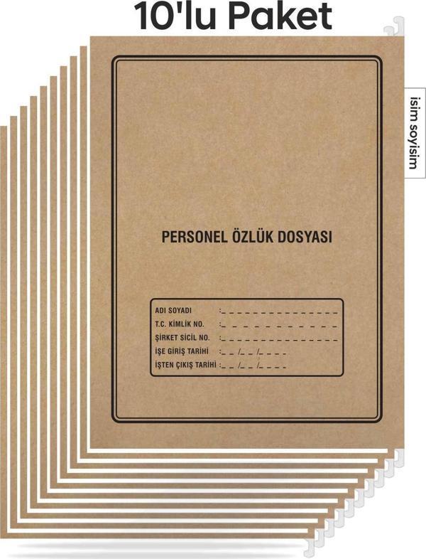 Metal Askılı Personel Özlük Dosyası 4 Yapraklı 10'LU Paket - Image 1