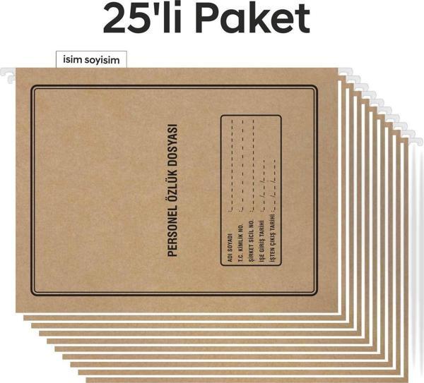 Metal Askılı Personel Özlük Dosyası 4 Yapraklı 25 li Paket - Image 1