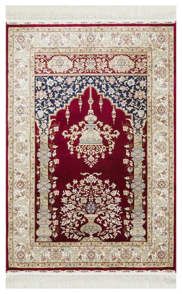Mazama Çerçeveli Kırmızı Viskon Dikdörtgen Modern Desenli Akrilik Hav Vermeyen Leke Tutmayan Kolay Temizlenen Yumuşak Makine Salon Yolluk Mutfak Halı - Image 1