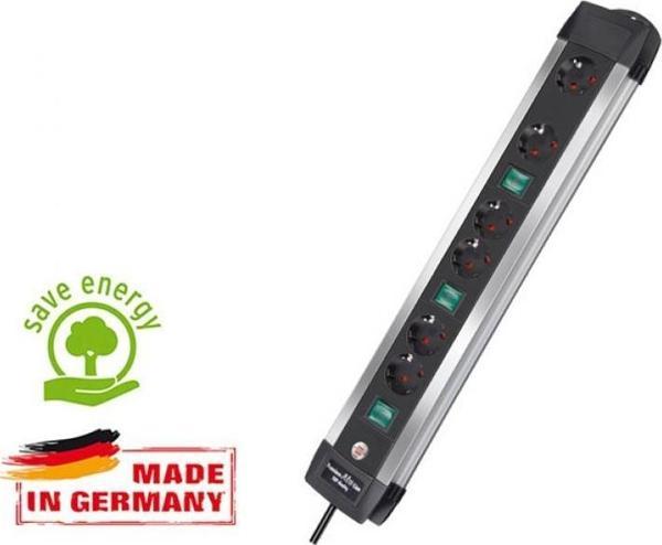 Brennenstuhl Premium-Alu-Line 6 lı Priz Grubu Anahtarlı 3 Metre - Image 1
