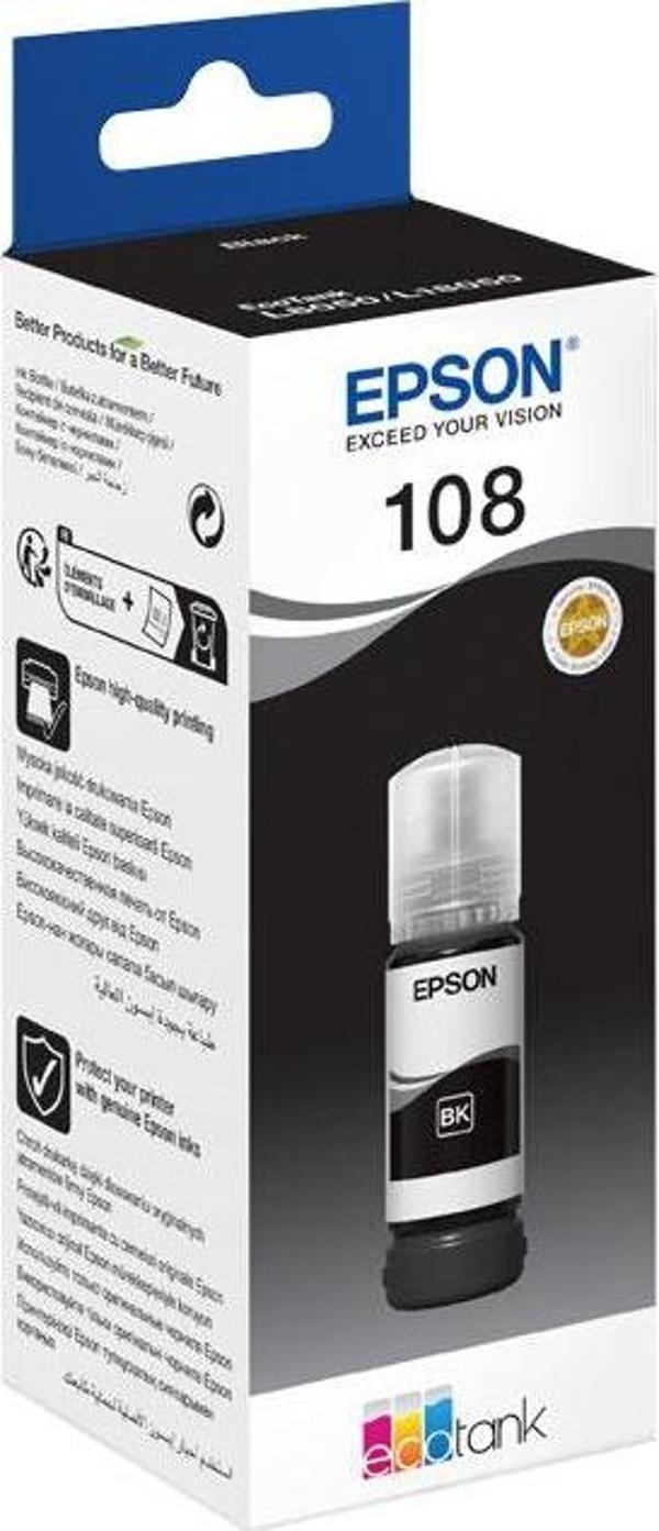 Epson T09C1 108 Black Siyah Şişe Mürekkep T09C14A L18050-L8050 - Image 1