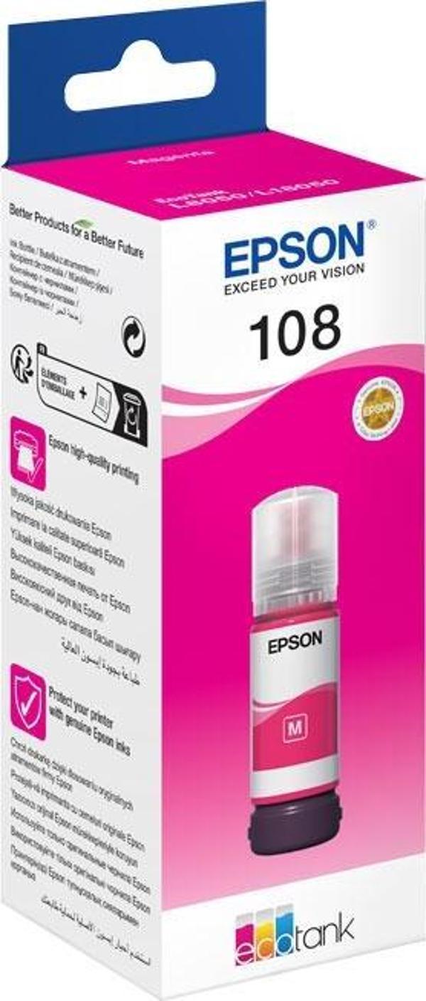 Epson T09C3 108 Magenta Kırmızı Şişe Mürekkep T09C34A L18050-L8050 - Image 1