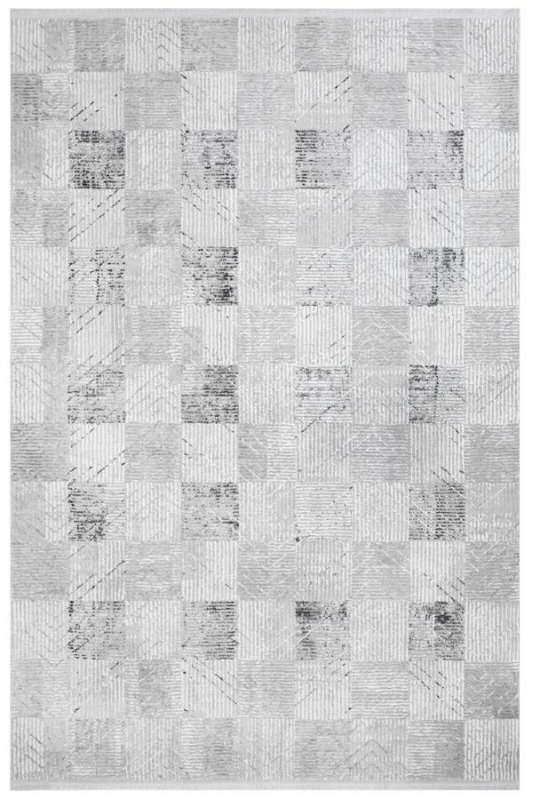 Bogie Geometrik Gri Polyester Dikdörtgen Modern Desenli Akrilik Hav Vermeyen Leke Tutmayan Kolay Temizlenen Yumuşak Makine Salon Yolluk Mutfak Halı - Image 1