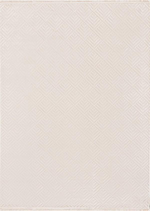 Charu Geometrik Bej Viskon Dikdörtgen Modern Desenli Akrilik Hav Vermeyen Leke Tutmayan Kolay Temizlenen Yumuşak Makine Salon Yolluk Mutfak Halı - Image 1