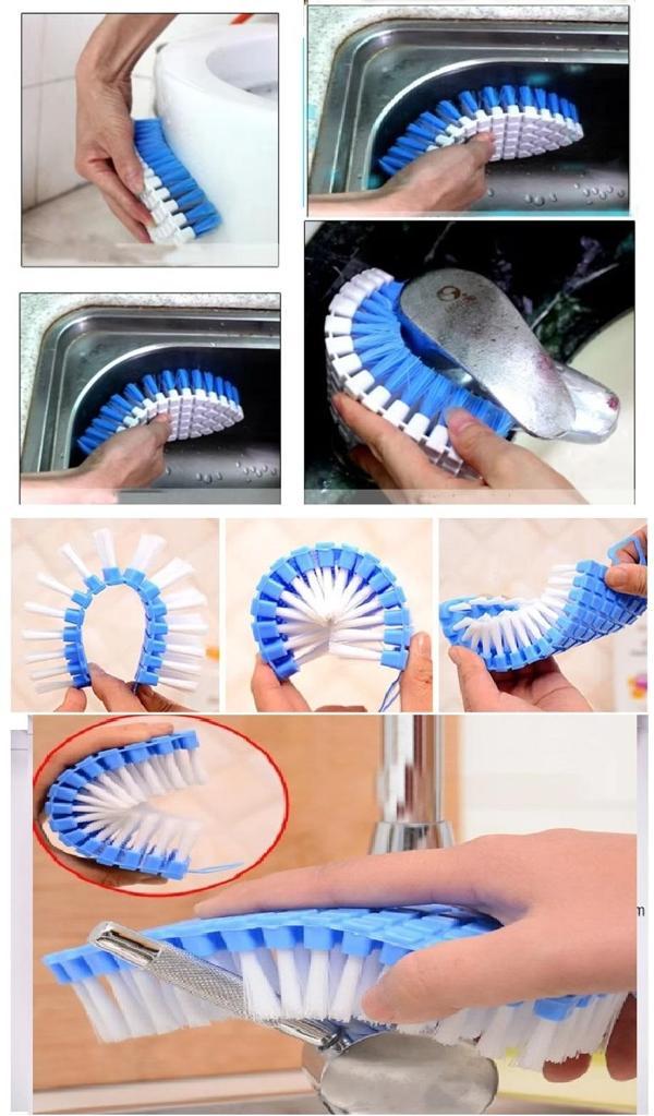 Bükülebilir  Esnek Kenar Köşe Lavabo Temizleme Fırçası Banyo Mutfak Fırçası - Image 1
