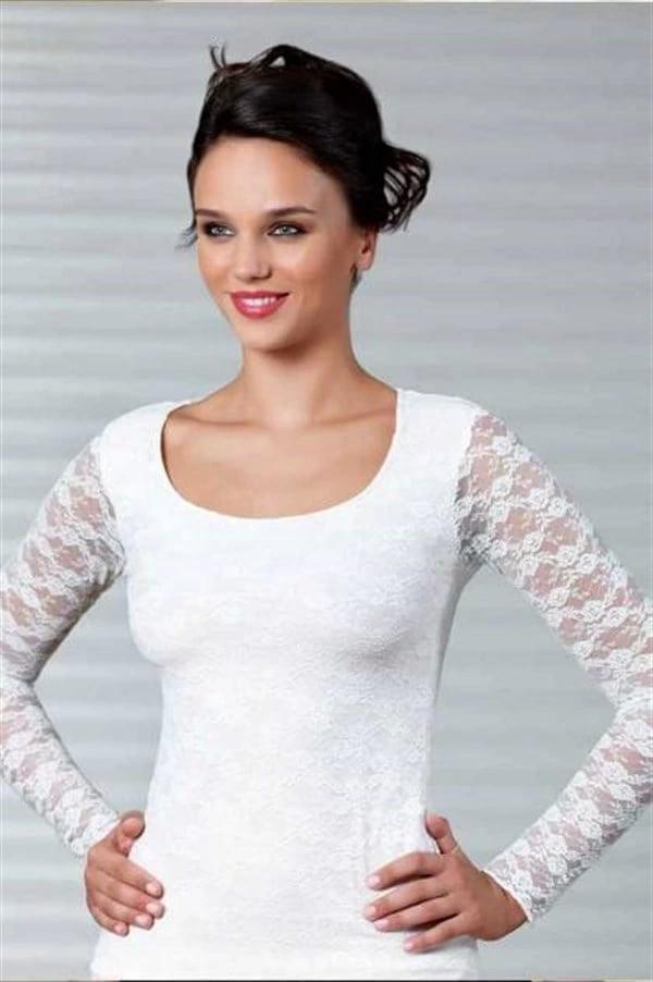 Şahinler Tüllü Uzun Kol Body B357 - Image 1