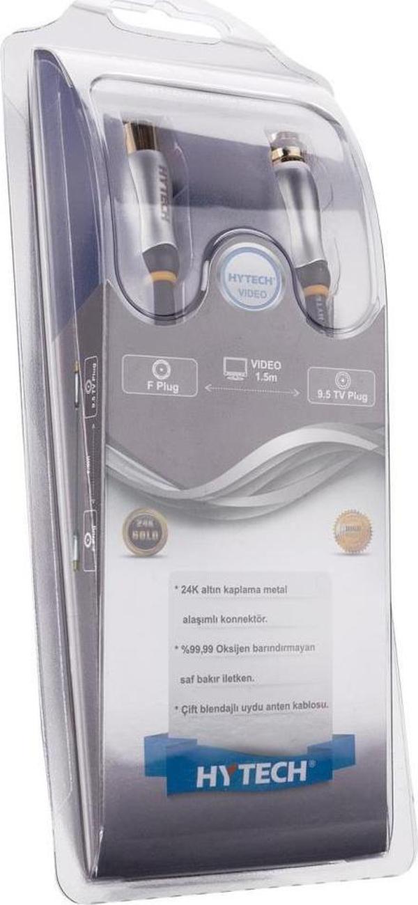 Hytech HY-P600 RG6U6 F M To 9.5 TV M 1.5m Kablo - Image 1