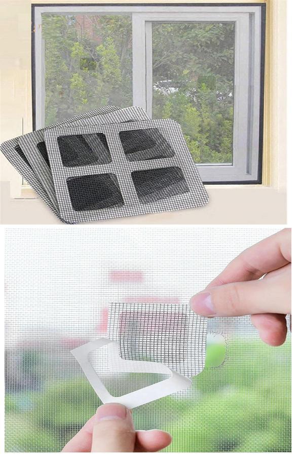 10 Adet Yapışkanlı Kesilerek Kullanılabilir Yırtık Kapı-Pencere Sinekliği Onarım Tamir Bandı - Image 1