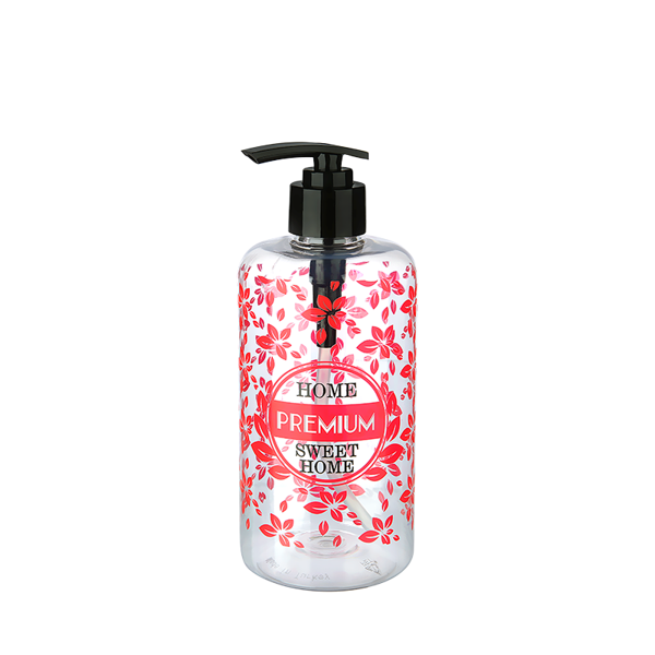 Şeffaf Sıvı Sabunluk Yuvarlak Plastik Pompalı 500 ML - Image 1