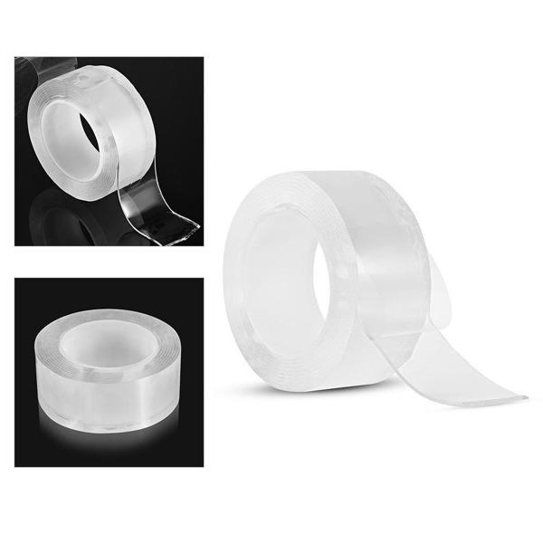 2 metre x 3 cm Şeffaf Güçlü Nano Çift Taraflı Silikon Jel Yapıştırıcı Bant - Image 1