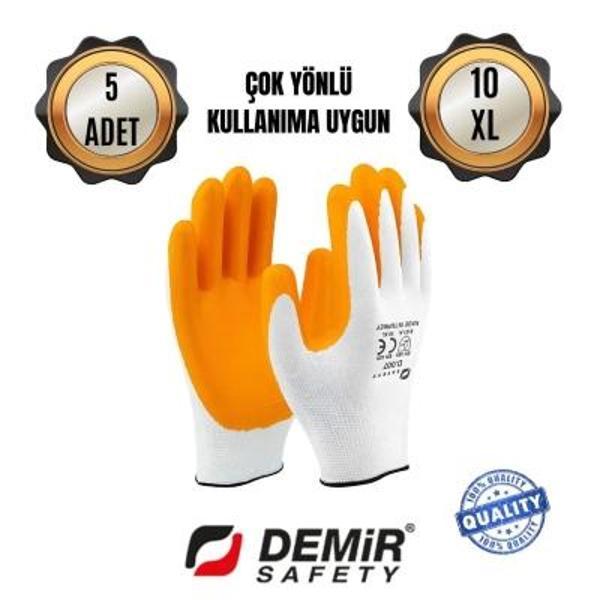 İş Eldiveni 10 Numara XL 5 Çift – İnşaat Sanayi Bahçe Paketleme Koruyucu Nitril İş Eldivenleri - Image 1