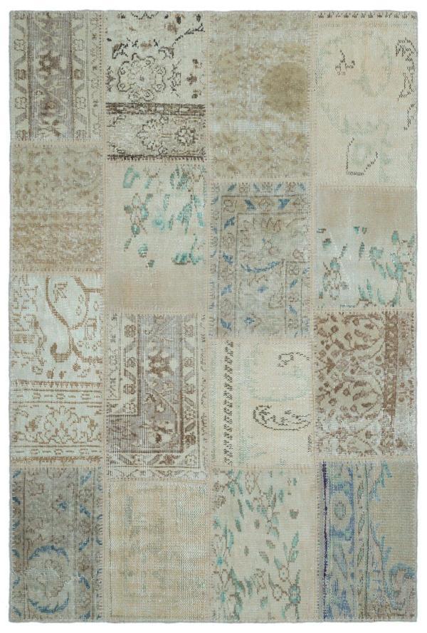 Iskece Bej Eskitme Etnik Modern Desenli Yün Hav Toz Vermez Leke Tutmayan Salon Yolluk Mutfak El Dokuma Halı - Image 1