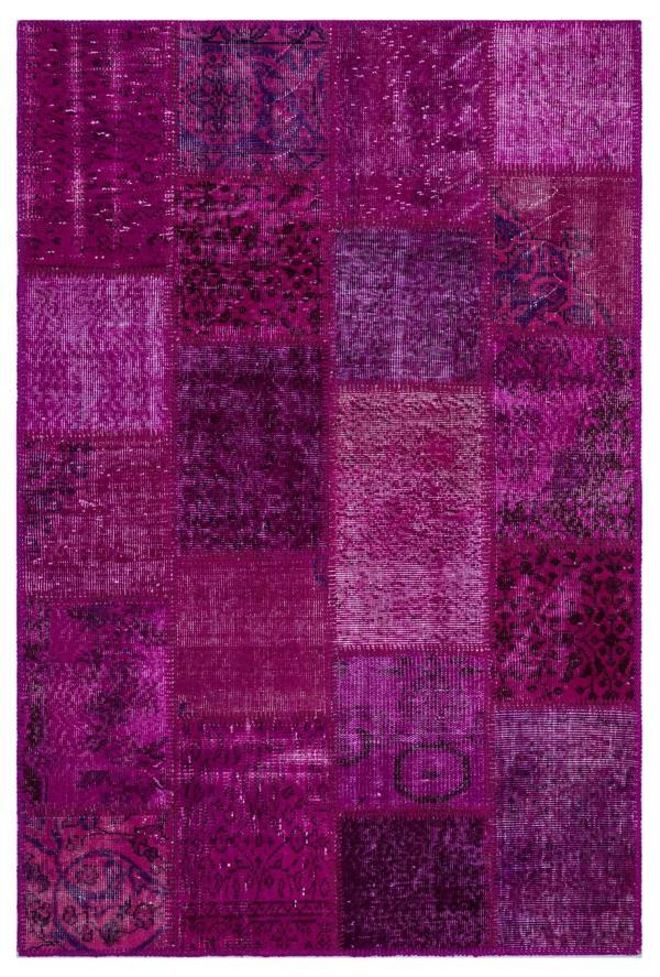 Iskece Pembe Eskitme Etnik Modern Desenli Yün Hav Toz Vermez Leke Tutmayan Salon Yolluk Mutfak El Dokuma Halı - Image 1