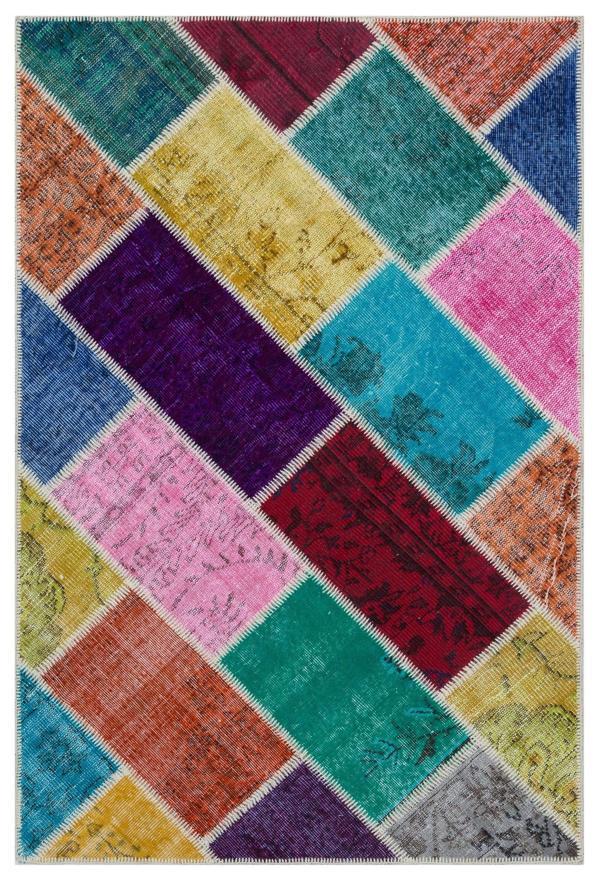 Iskece Bej Patchwork Etnik Modern Desenli Yün Hav Toz Vermez Leke Tutmayan Salon Yolluk Mutfak El Dokuma Halı - Image 1