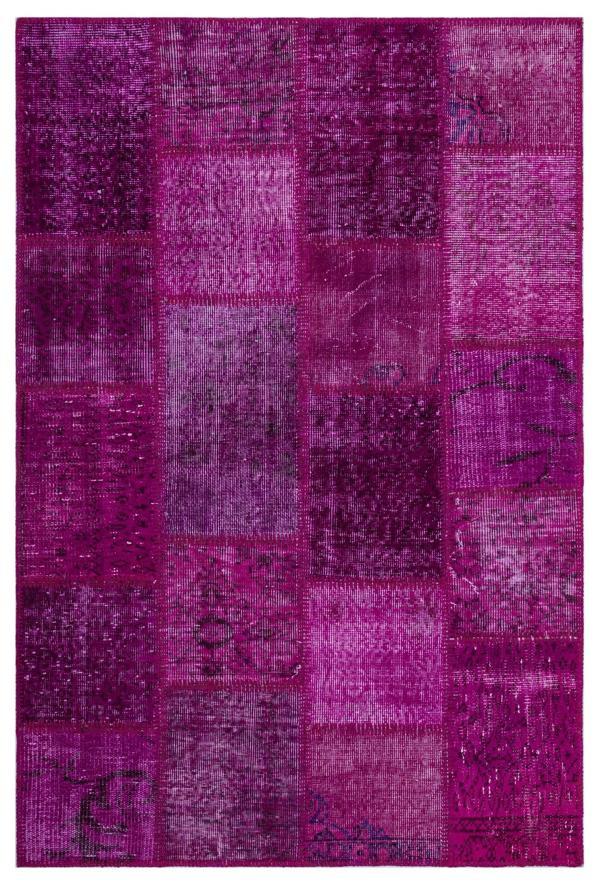 Iskece Pembe Eskitme Etnik Modern Desenli Yün Hav Toz Vermez Leke Tutmayan Salon Yolluk Mutfak El Dokuma Halı - Image 1