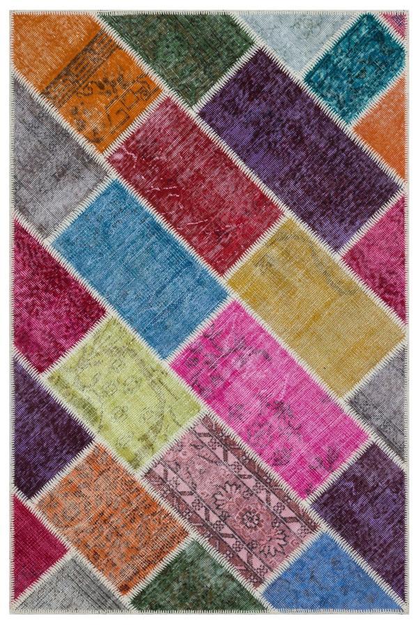 Iskece Bej Patchwork Etnik Modern Desenli Yün Hav Toz Vermez Leke Tutmayan Salon Yolluk Mutfak El Dokuma Halı - Image 1