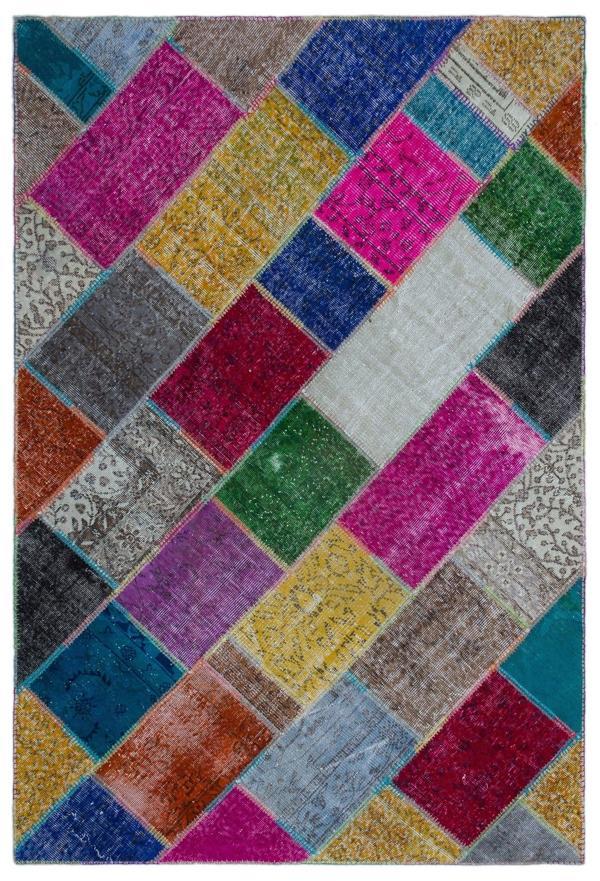 Iskece Bej Patchwork Etnik Modern Desenli Yün Hav Toz Vermez Leke Tutmayan Salon Yolluk Mutfak El Dokuma Halı - Image 1
