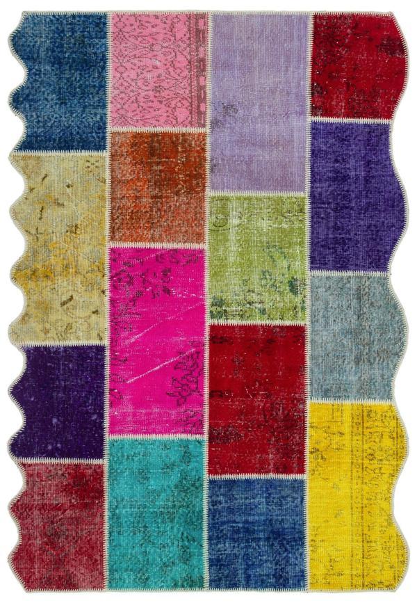 Iskece Bej Patchwork Etnik Modern Desenli Yün Hav Toz Vermez Leke Tutmayan Salon Yolluk Mutfak El Dokuma Halı - Image 1