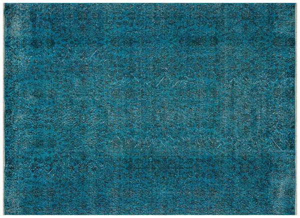 Mavi Patchwork Etnik Modern Desenli Yün Hav Toz Vermez Leke Tutmayan Salon Yolluk Mutfak El Dokuma Halı - Image 1