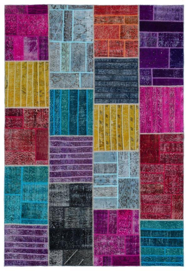 Iskece Bej Patchwork Etnik Modern Desenli Yün Hav Toz Vermez Leke Tutmayan Salon Yolluk Mutfak El Dokuma Halı - Image 1